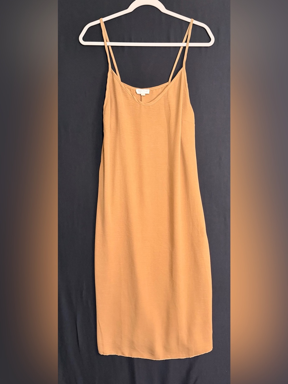 See You Monday Mustard Slip Midi dress lightweight flowy beach travel boho
